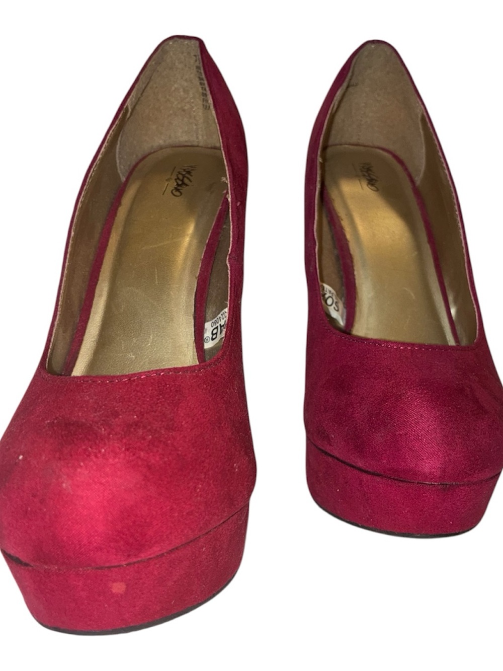 Mossimo Raspberry Pink Faux Suede Platform Pumps Heels 7.5